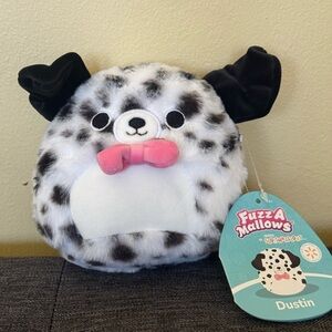 Squishmallows Fuzz A Mallows Dustin Plush - White, Black, Pink